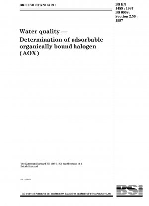 Wasserqualität - Bestimmung des adsorbierbaren organisch gebundenen Halogens (AOX)