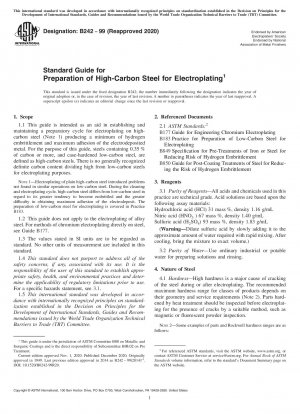 Standardhandbuch für die Vorbereitung von kohlenstoffreichem Stahl für die Galvanisierung