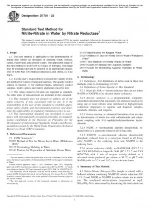 Standardtestmethode für Nitrit-Nitrat in Wasser durch Nitratreduktase