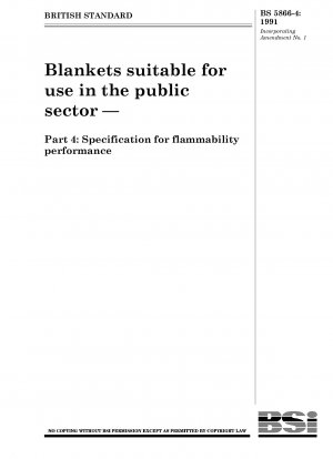 Decken für den Einsatz im öffentlichen Sektor – Teil 4: Spezifikation für die Entflammbarkeitsleistung