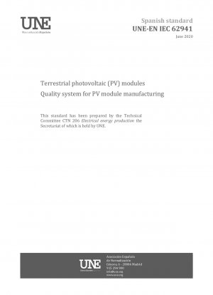 Terrestrische Photovoltaik (PV)-Module – Qualitätssystem für die Herstellung von PV-Modulen