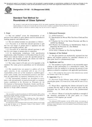 Standardtestmethode für die Rundheit von Glaskugeln