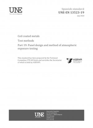 Bandbeschichtete Metalle – Prüfverfahren – Teil 19: Paneldesign und Verfahren zur Prüfung der atmosphärischen Belastung