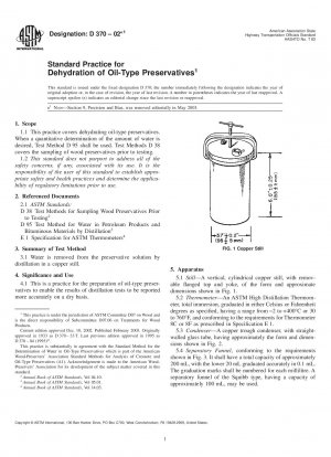 Standardtestmethode zur Dehydrierung von ölartigen Konservierungsmitteln