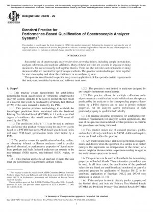 Standardpraxis zur leistungsbasierten Qualifizierung spektroskopischer Analysesysteme