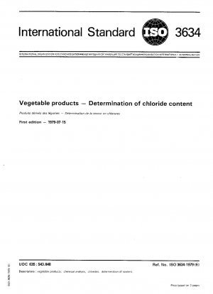 Pflanzliche Produkte; Bestimmung des Chloridgehalts
