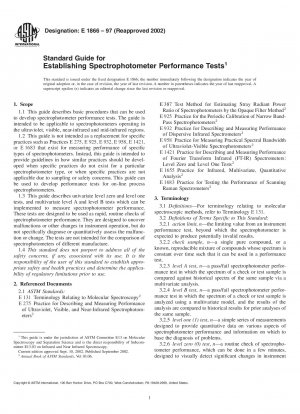Standardhandbuch zur Einrichtung von Spektrophotometer-Leistungstests