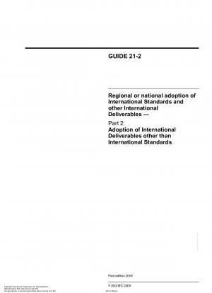 Regionale oder nationale Übernahme internationaler Standards und anderer internationaler Ergebnisse – Teil 2: Übernahme anderer internationaler Ergebnisse als internationaler Standards