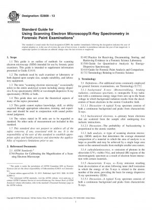 Standardhandbuch für den Einsatz von Rasterelektronenmikroskopie/Röntgenspektrometrie bei forensischen Farbuntersuchungen