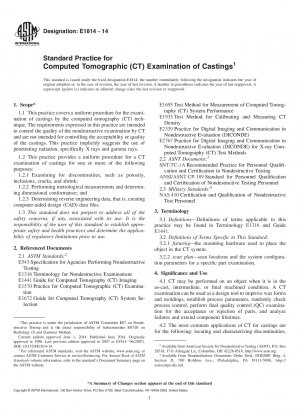 Standardpraxis für Computertomographie 40;CT41; Prüfung von Gussstücken