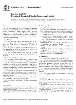 Standardhandbuch für Audits der Abfallentsorgung an Bord von Schiffen