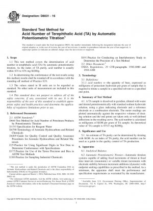 Standardtestmethode für die Säurezahl von Terephthalsäure (TA) durch automatische potentiometrische Titration