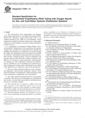 Standardspezifikation für Schläuche aus vernetztem Polyethylen (PEX) mit Sauerstoffbarriere für Warm- und Kaltwasser-Wasserverteilungssysteme