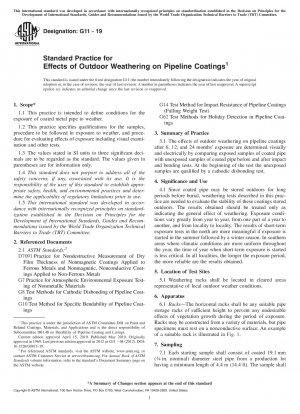 Standardpraxis für Auswirkungen der Außenbewitterung auf Rohrleitungsbeschichtungen