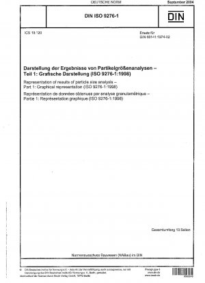 Darstellung der Ergebnisse der Partikelgrößenanalyse – Teil 1: Grafische Darstellung (ISO 9276-1:1998)