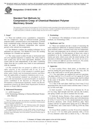 Standardtestmethoden für das Druckkriechen von chemikalienbeständigen Polymermaschinen-Fugenmörteln