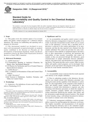 Standardhandbuch für Verantwortlichkeit und Qualitätskontrolle im Labor für chemische Analysen