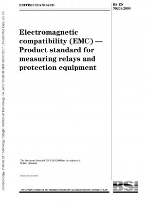 Elektromagnetische Verträglichkeit (EMV) – Produktnorm für Messrelais und Schutzgeräte