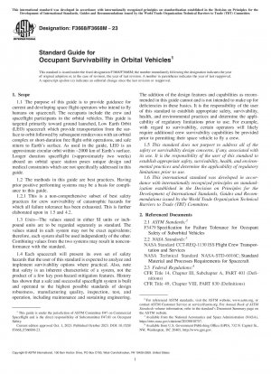 Standardhandbuch für die Überlebensfähigkeit von Insassen in Orbitalfahrzeugen