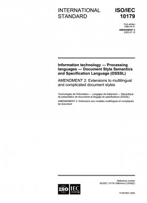 Änderung 2 – Informationstechnologie – Verarbeitungssprachen – Dokumentstil-Semantik und Spezifikationssprache (DSSSL) – Erweiterungen für mehrsprachige und komplizierte Dokumentstile