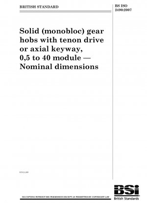 Massive (Monoblock-)Wälzfräser mit Zapfenantrieb oder axialer Passfedernut, Modul 0, 5 bis 40 – Nennmaße