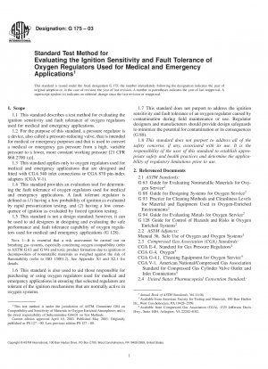 Standardtestmethode zur Bewertung der Zündempfindlichkeit und Fehlertoleranz von Sauerstoffreglern für medizinische und Notfallanwendungen