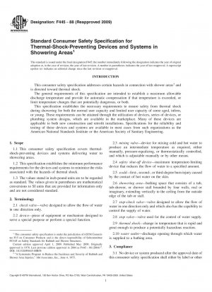 Verbrauchersicherheitsspezifikation für Geräte und Systeme zur Verhinderung von Thermoschocks in Duschbereichen