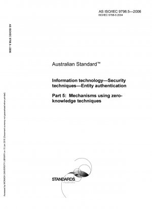 Informationstechnologie – Sicherheitstechniken – Entitätsauthentifizierung – Mechanismen, die Zero-Knowledge-Techniken nutzen