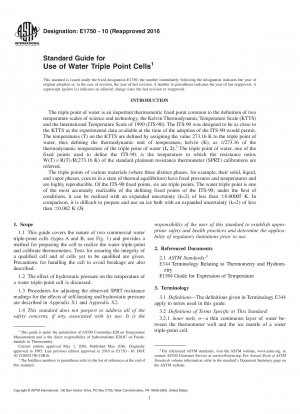 Standardhandbuch für die Verwendung von Wasser-Triple-Point-Zellen