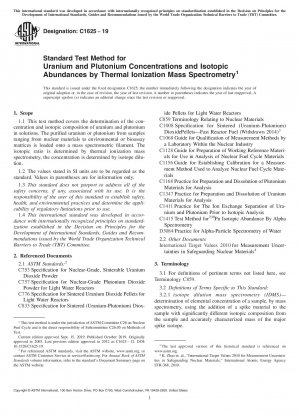Standardtestmethode für Uran- und Plutoniumkonzentrationen und Isotopenhäufigkeiten mittels thermischer Ionisationsmassenspektrometrie