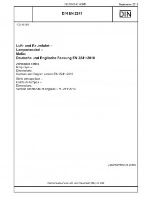 Luft- und Raumfahrt - Lampensockel - Abmessungen; Deutsche und englische Fassung EN 2241:2010