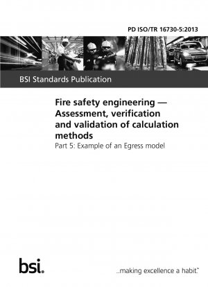 Brandschutztechnik. Bewertung, Verifizierung und Validierung von Berechnungsmethoden. Beispiel eines Egress-Modells
