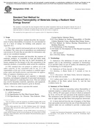 Standardtestmethode für die Oberflächenentflammbarkeit von Materialien unter Verwendung einer Strahlungswärmeenergiequelle