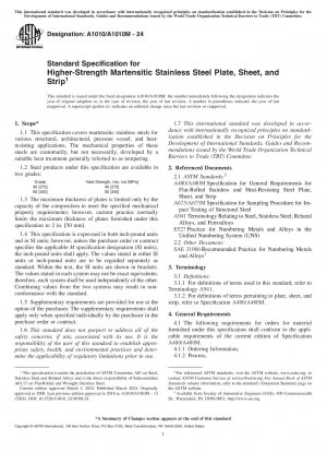 Standardspezifikation für Platten, Bleche und Bänder aus martensitischem Edelstahl mit höherer Festigkeit