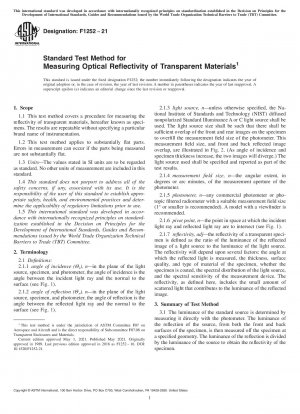Standardtestmethode zur Messung des optischen Reflexionsvermögens transparenter Materialien