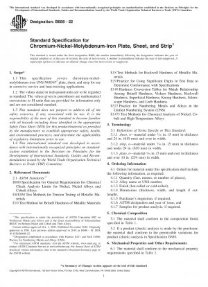 Standardspezifikation für Chrom-Nickel-Molybdän-Eisenplatten, -bleche und -bänder