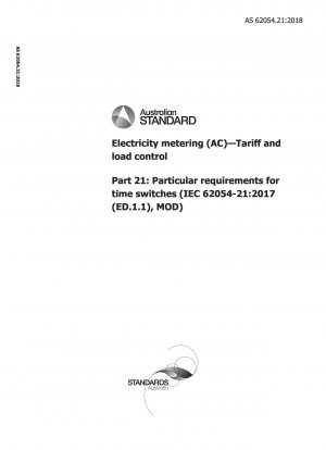 Strommessung (AC) – Tarif- und Laststeuerung, Teil 21: Besondere Anforderungen für Zeitschalter (IEC 62054-21:2017 (ED.1.1), MOD)