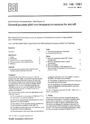 Spezifikation für Allzweck-Platin-Temperatursensoren für Flugzeuge