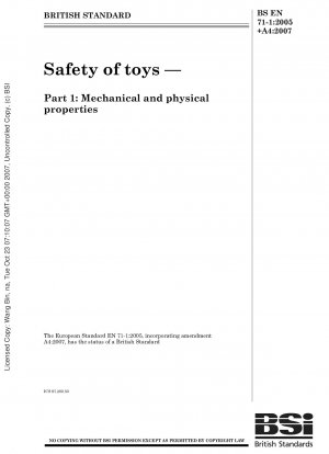 Sicherheit von Spielzeug – Teil 1: Mechanische und physikalische Eigenschaften