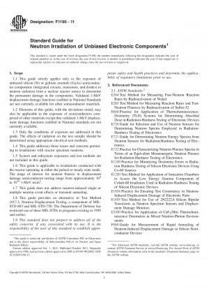 Standardhandbuch für die Neutronenbestrahlung unvoreingenommener elektronischer Komponenten