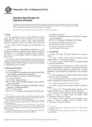 Standardspezifikation für Calciumchlorid