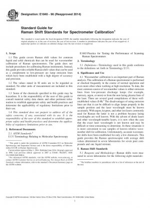 Standardhandbuch für Raman-Verschiebungsstandards für die Spektrometerkalibrierung