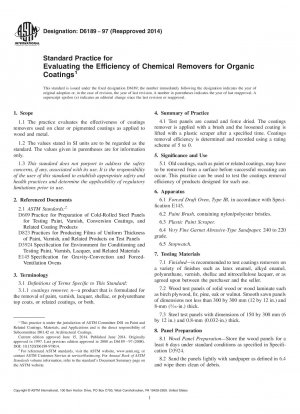 Standardpraxis zur Bewertung der Wirksamkeit chemischer Entferner für organische Beschichtungen