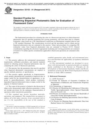Standardpraxis zur Gewinnung bispektraler photometrischer Daten zur Bewertung der Fluoreszenzfarbe