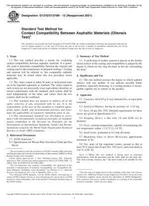 Standardtestmethode für die Kontaktverträglichkeit zwischen Asphaltmaterialien (Oliensis-Test)