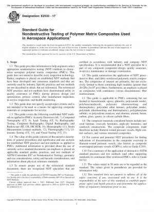 Standardhandbuch für die zerstörungsfreie Prüfung von Polymermatrix-Verbundwerkstoffen für Luft- und Raumfahrtanwendungen