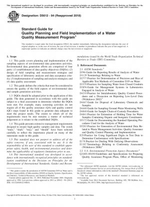 Standardhandbuch für die Qualitätsplanung und Feldimplementierung eines Programms zur Messung der Wasserqualität