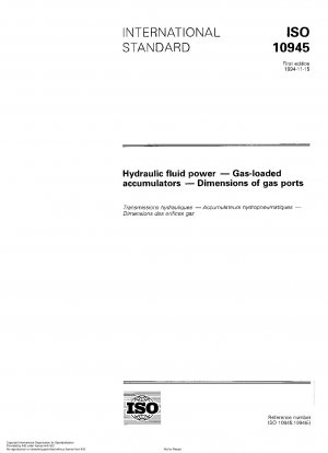 Hydraulikflüssigkeitstechnik – Gasspeicher – Abmessungen der Gasanschlüsse