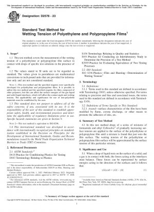 Standardtestmethode für die Benetzungsspannung von Polyethylen- und Polypropylenfolien