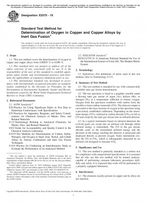 Standardtestmethode zur Bestimmung von Sauerstoff in Kupfer und Kupferlegierungen durch Inertgasfusion